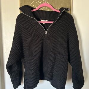 Terra & Sky Black Cowl Neck Sweater
